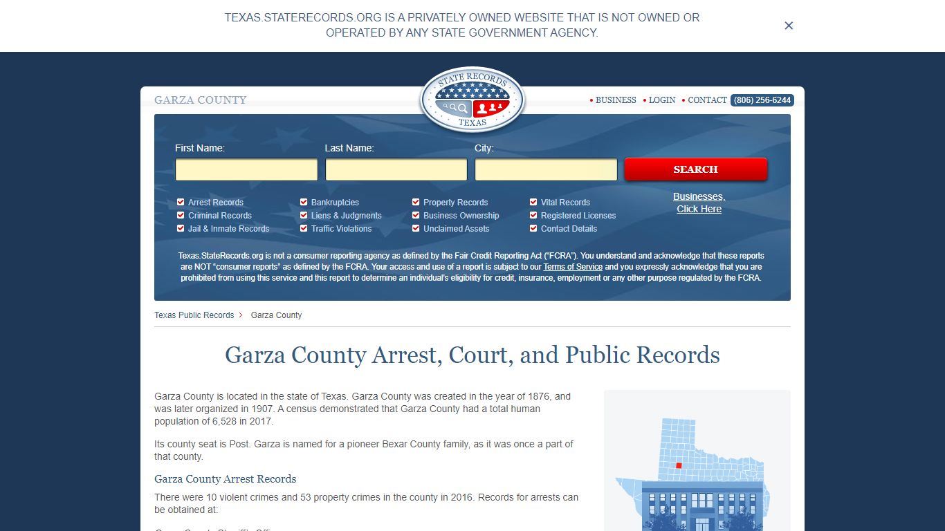 Garza County Arrest, Court, and Public Records